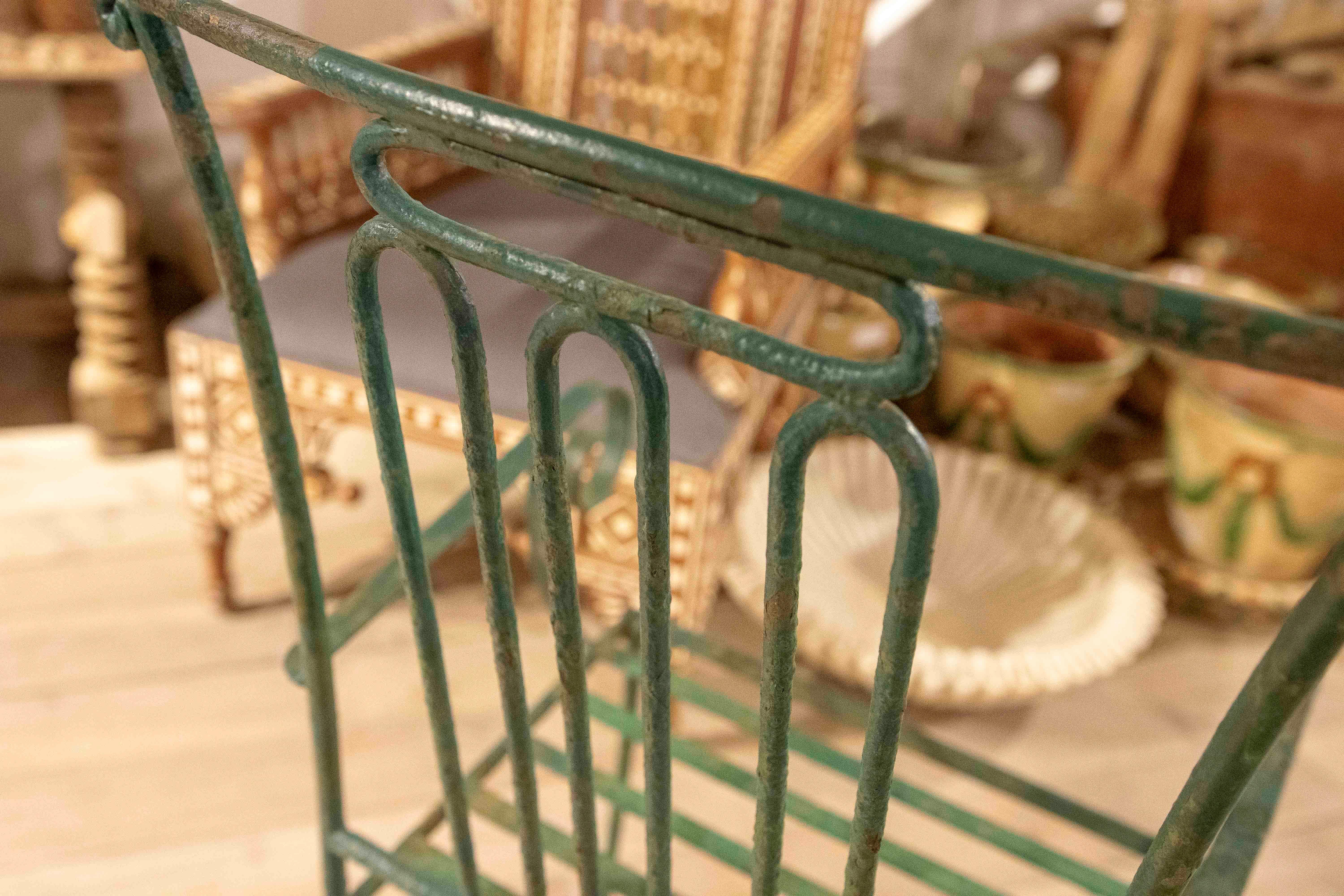 1970s Set of Green Wrought Iron Garden Chairs, Mediterranean Style For Sale 1