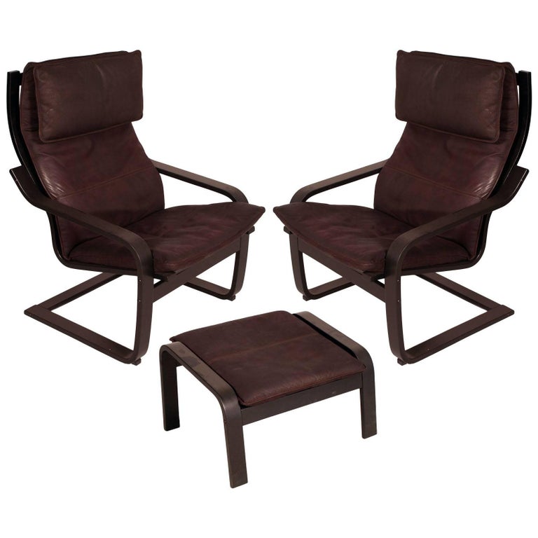 POÄNG Armchair, Glose off-white - IKEA  Ikea leather chair, Armchair,  Leather armchair