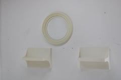 1970s Set of Round Mirror and Two Shelves, Czechoslovakia