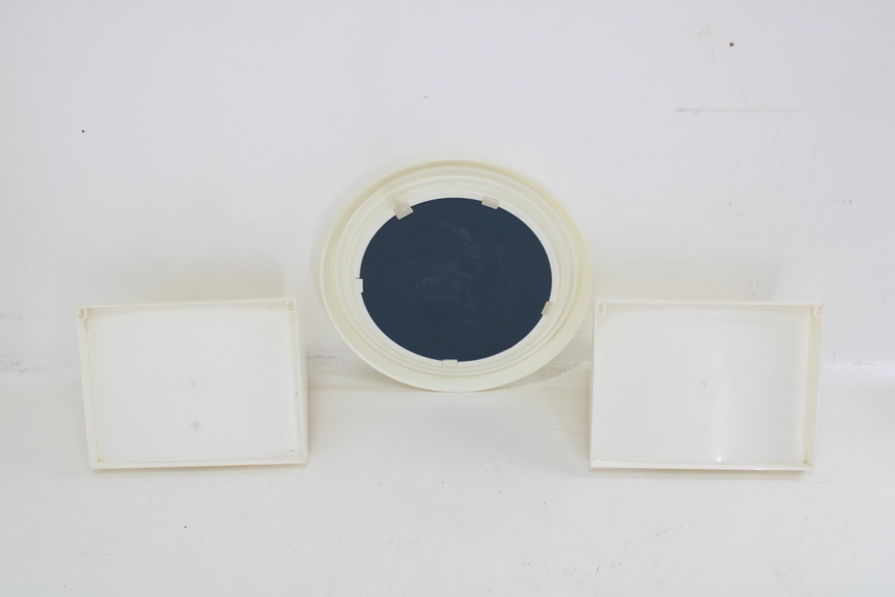 1970s Set of Round Mirror and Two Shelves, Czechoslovakia For Sale 2
