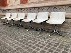 1970s Set of Six Chairs Design by Osvaldo Borsani Model Modus for Tecno Italy