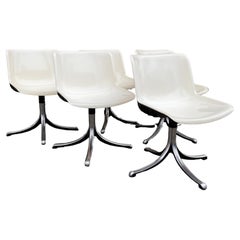 1970s Set of Six Chairs Design by Osvaldo Borsani Model Modus for Tecno Italy