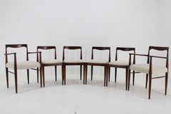 1970s Set of Six Dining Chairs in Boucle by Drevotvar Jablone, Czechoslovakia