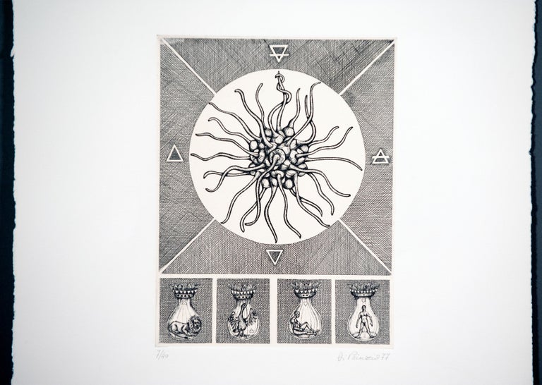 Modern Set of Six Esoteric Numbered Engravings by Alfredo Di Prinzio ...