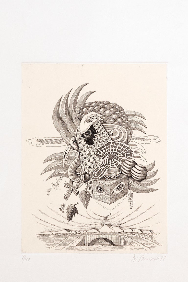 Modern Set of Six Esoteric Numbered Engravings by Alfredo Di Prinzio ...