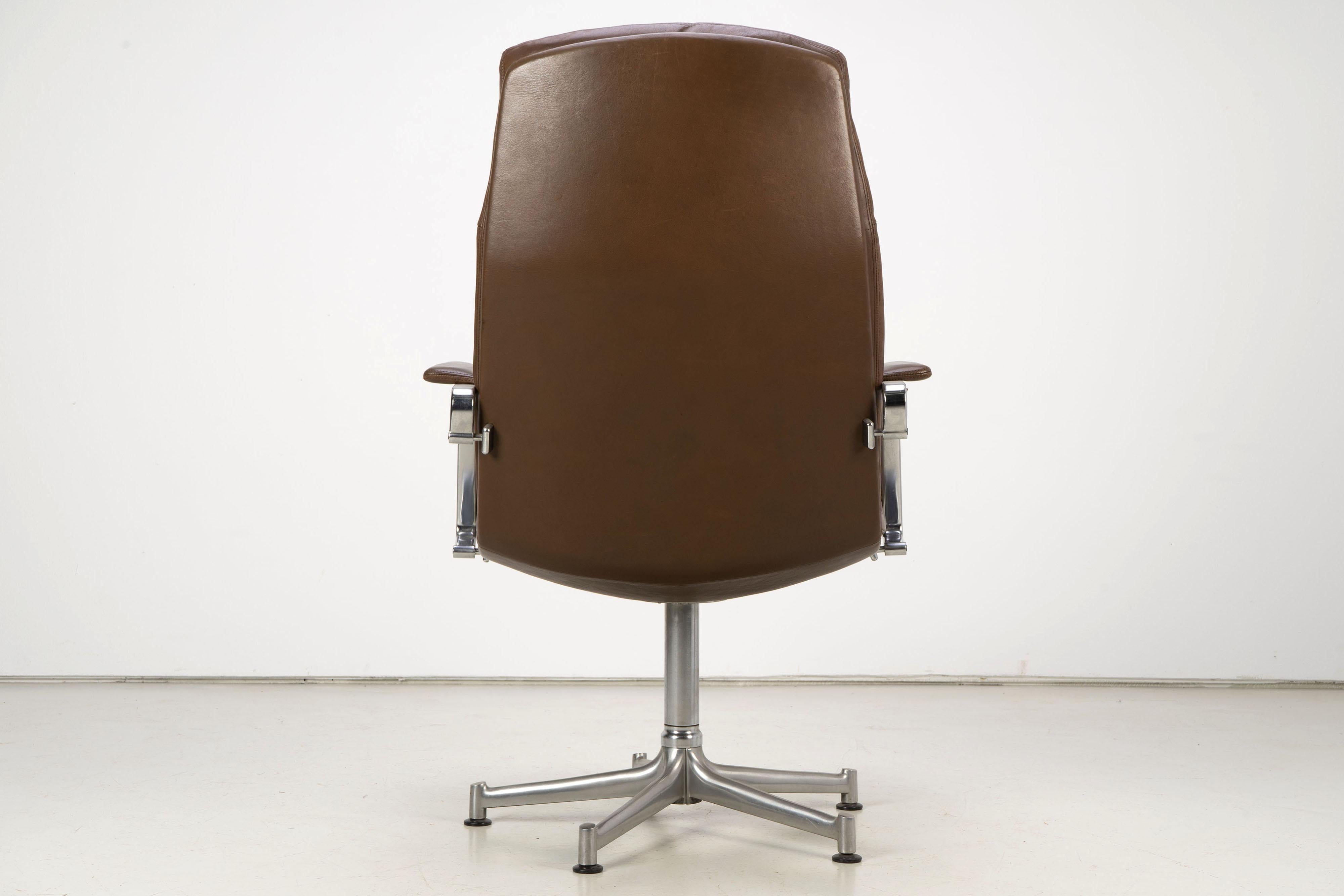 20th Century 1970s Set of Six FK-86 Arm Chairs by Preben Fabricius & Jørgen Kastholm, Leather