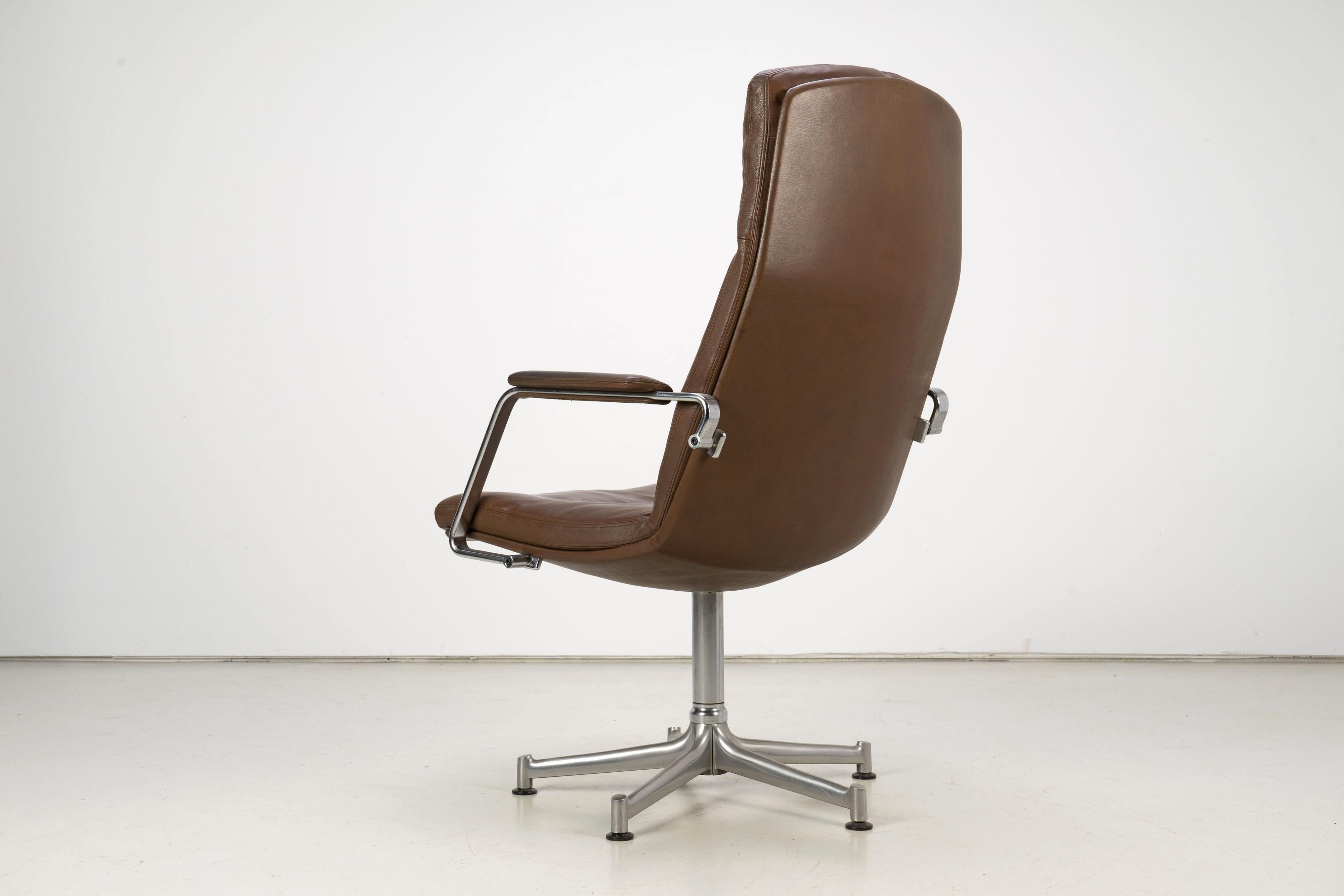 1970s Set of Six FK-86 Arm Chairs by Preben Fabricius & Jørgen Kastholm, Leather 1