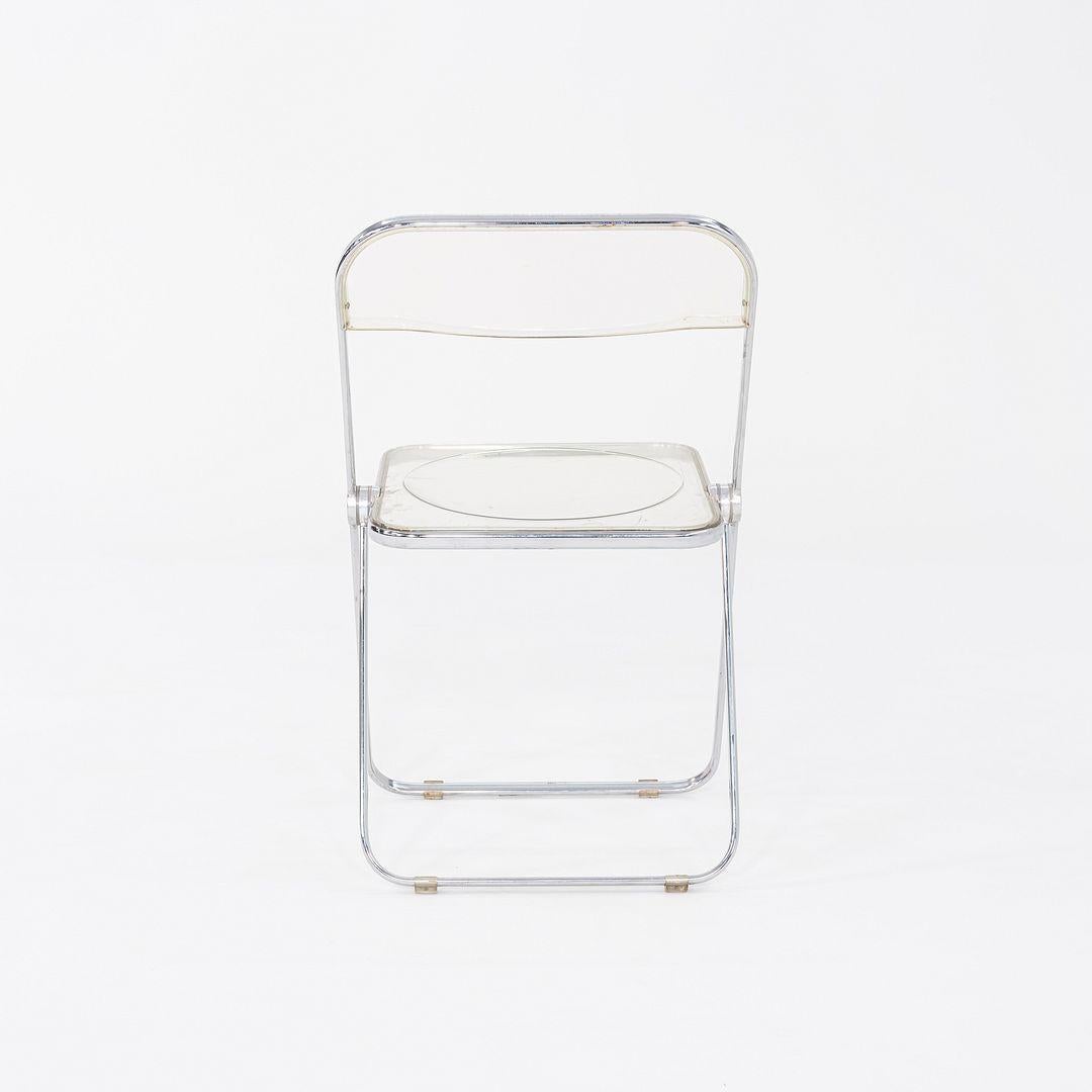 1970 Ensemble de six chaises pliantes Giancarlo Piretti Plia en chrome et lucite en vente 3