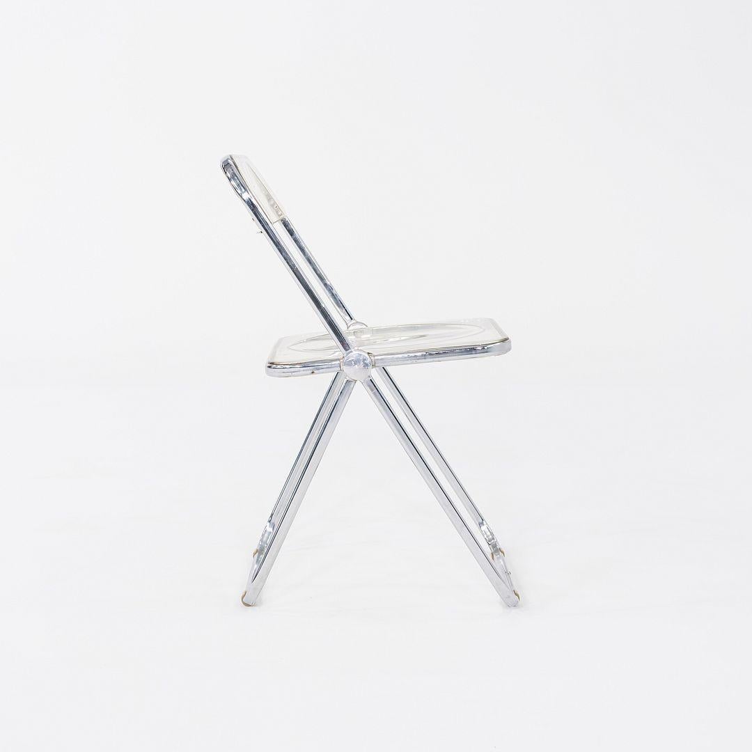 1970 Ensemble de six chaises pliantes Giancarlo Piretti Plia en chrome et lucite en vente 4