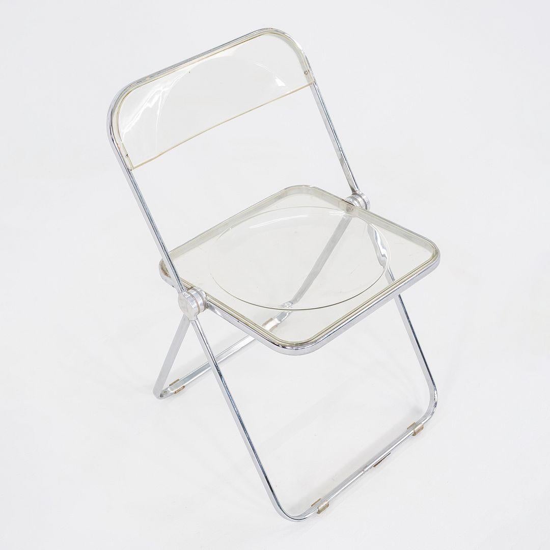1970 Ensemble de six chaises pliantes Giancarlo Piretti Plia en chrome et lucite en vente 5