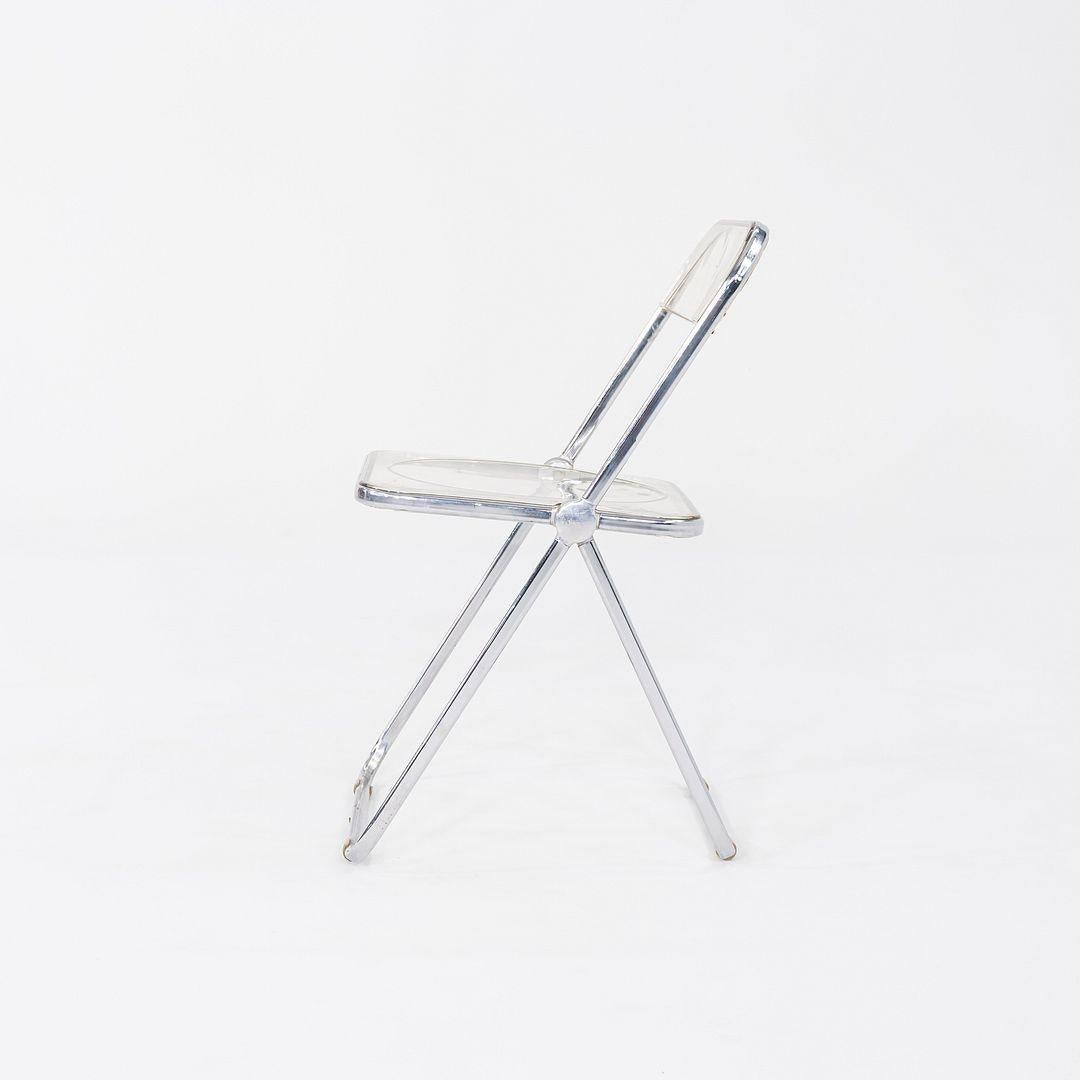 Moderne 1970 Ensemble de six chaises pliantes Giancarlo Piretti Plia en chrome et lucite en vente