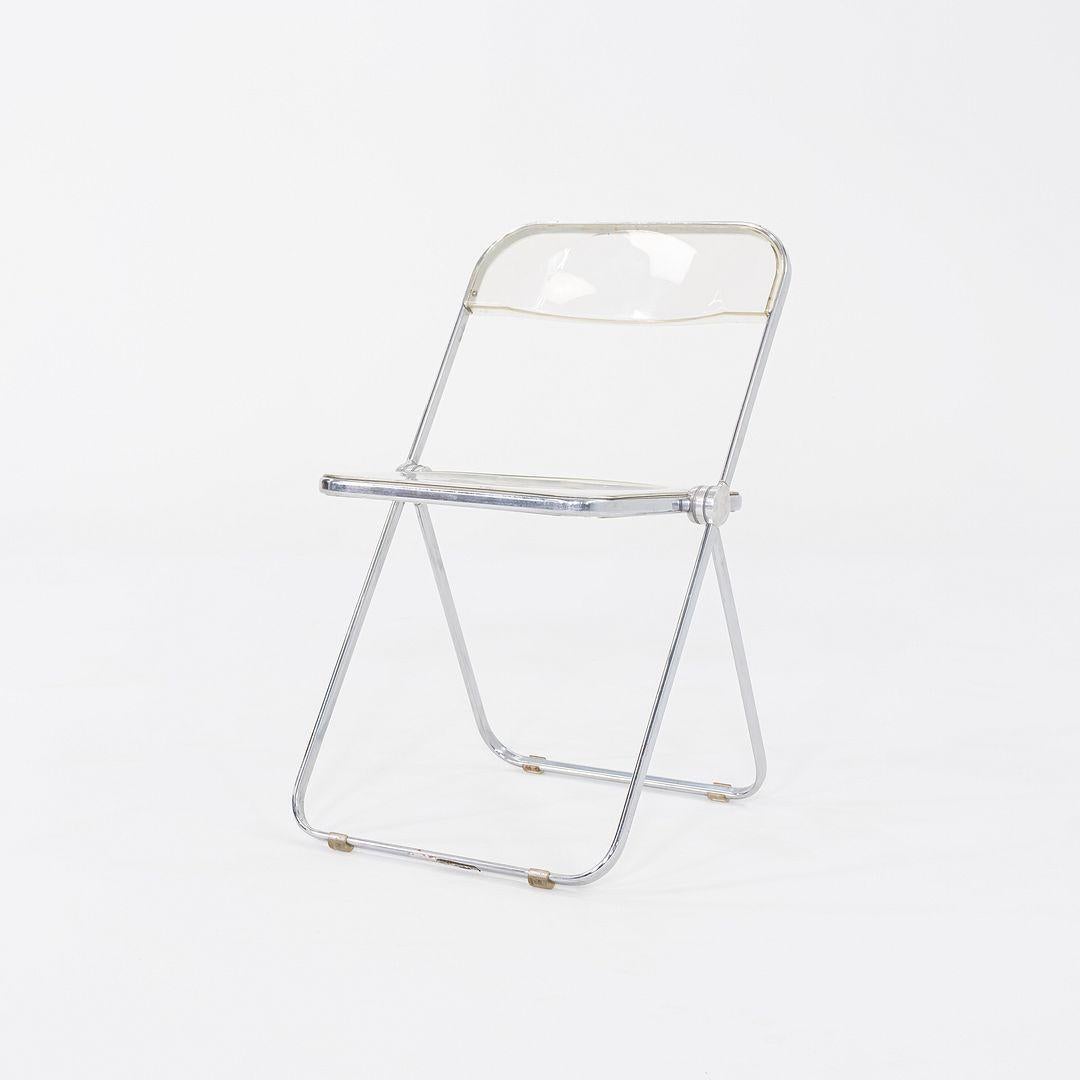 italien 1970 Ensemble de six chaises pliantes Giancarlo Piretti Plia en chrome et lucite en vente