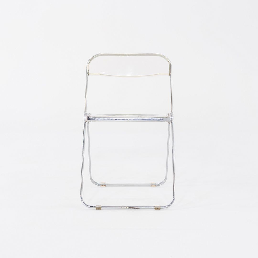 1970 Ensemble de six chaises pliantes Giancarlo Piretti Plia en chrome et lucite Bon état - En vente à Philadelphia, PA