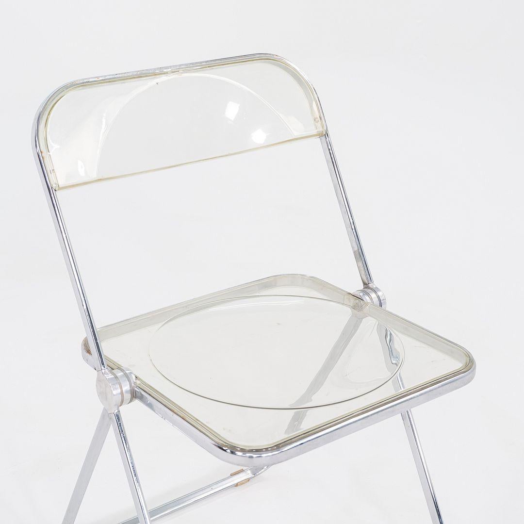 Fin du 20e siècle 1970 Ensemble de six chaises pliantes Giancarlo Piretti Plia en chrome et lucite en vente