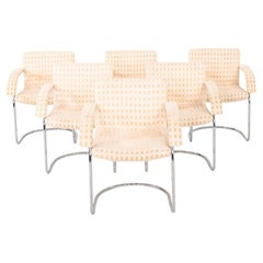 1970s Set of Six Giovanni Offredi for Saporiti Italia Lens Dining Arm Chairs