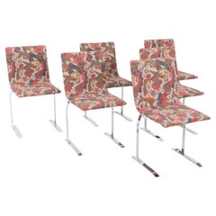 1970s Set of Six Giovanni Offredi for Saporiti Italia Onda Dining Chairs