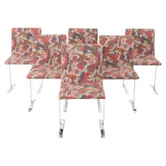 1970s Set of Six Giovanni Offredi for Saporiti Italia Onda Dining Chairs