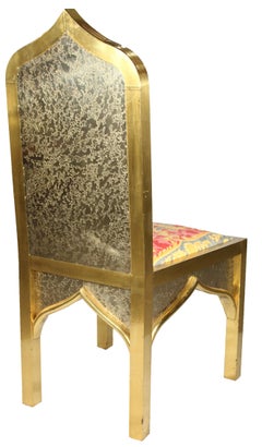 1970s Set of Six Gilded Brass Oriental Style Chairs
