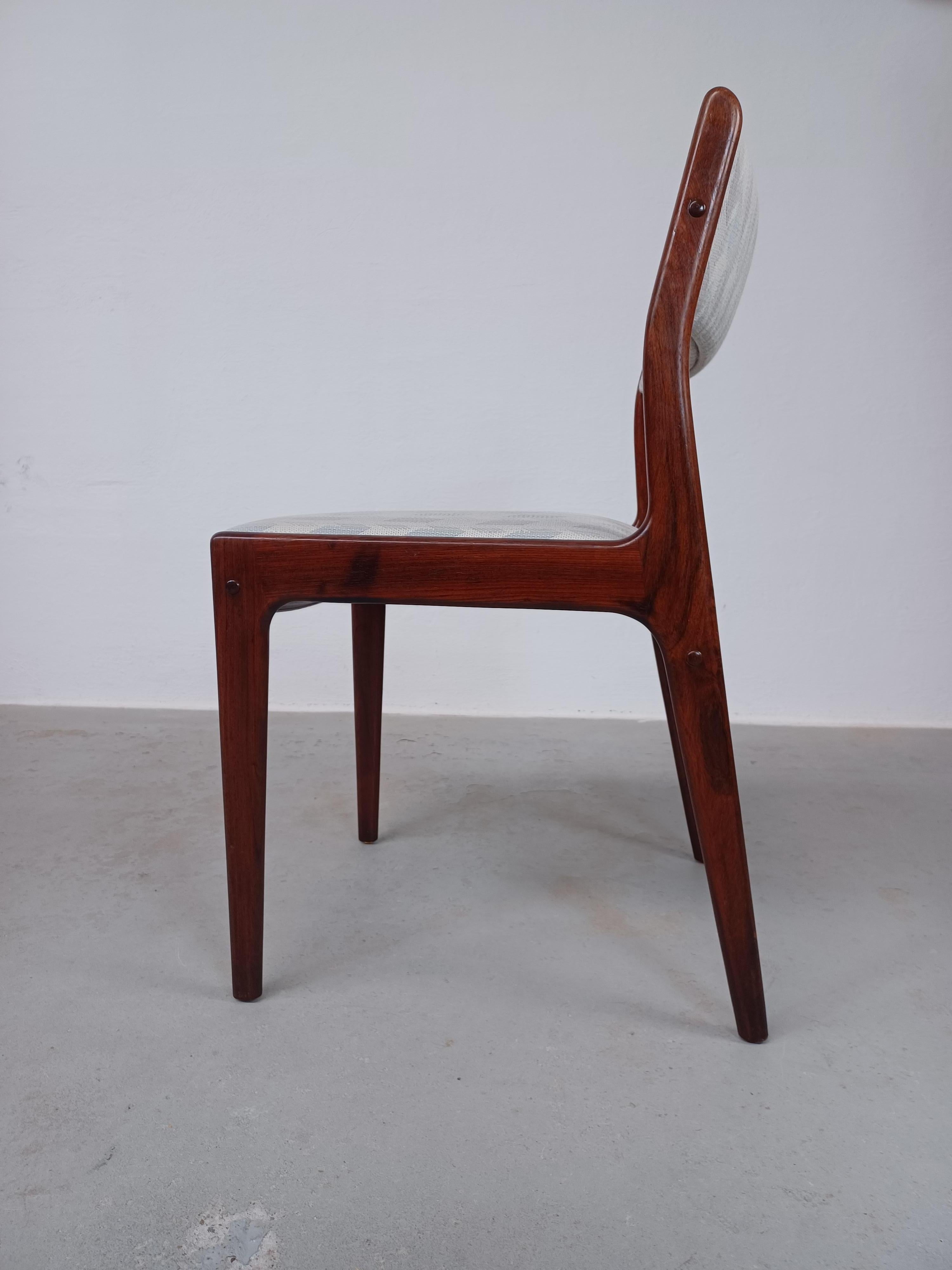 Danish 1970's Set of Six Johannes Andersen Rosewood Dining Chairs