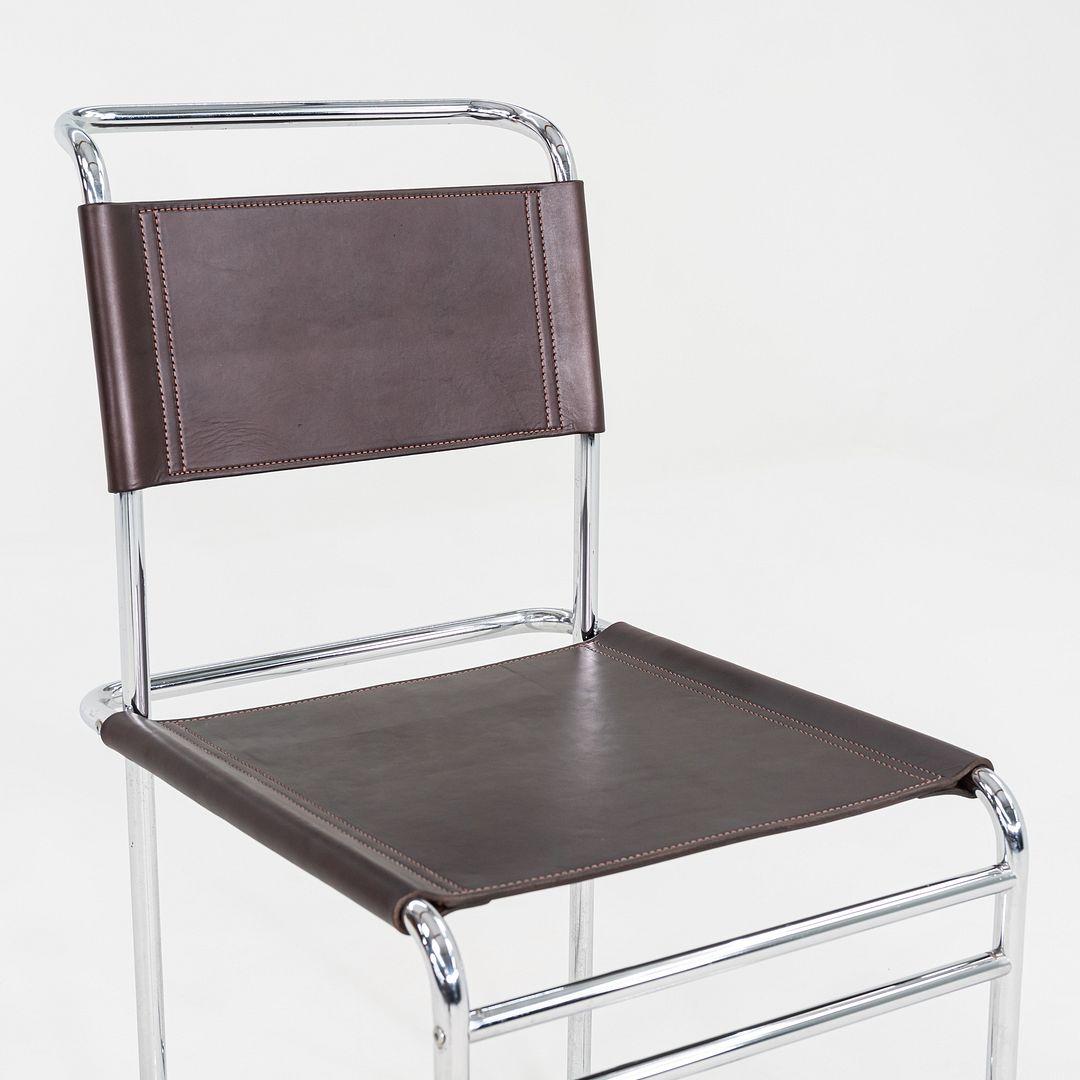 1970s Set of Six Marcel Breuer B5 / B40 Dining Side Chairs with Brown Leather (Ensemble de six chaises de salle à manger Marcel Breuer B5 / B40 en cuir brun) en vente 3