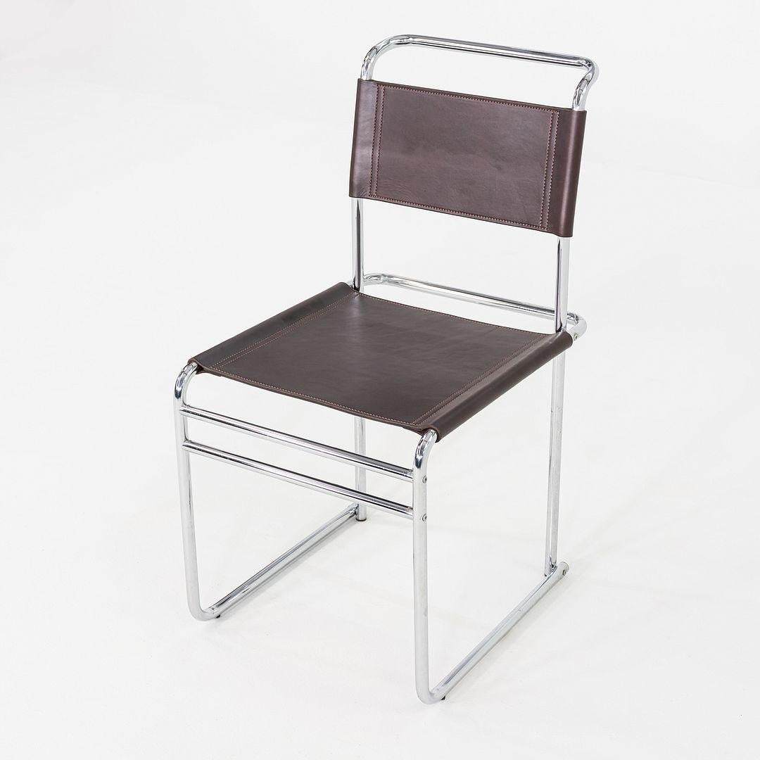 Moderne 1970s Set of Six Marcel Breuer B5 / B40 Dining Side Chairs with Brown Leather (Ensemble de six chaises de salle à manger Marcel Breuer B5 / B40 en cuir brun) en vente