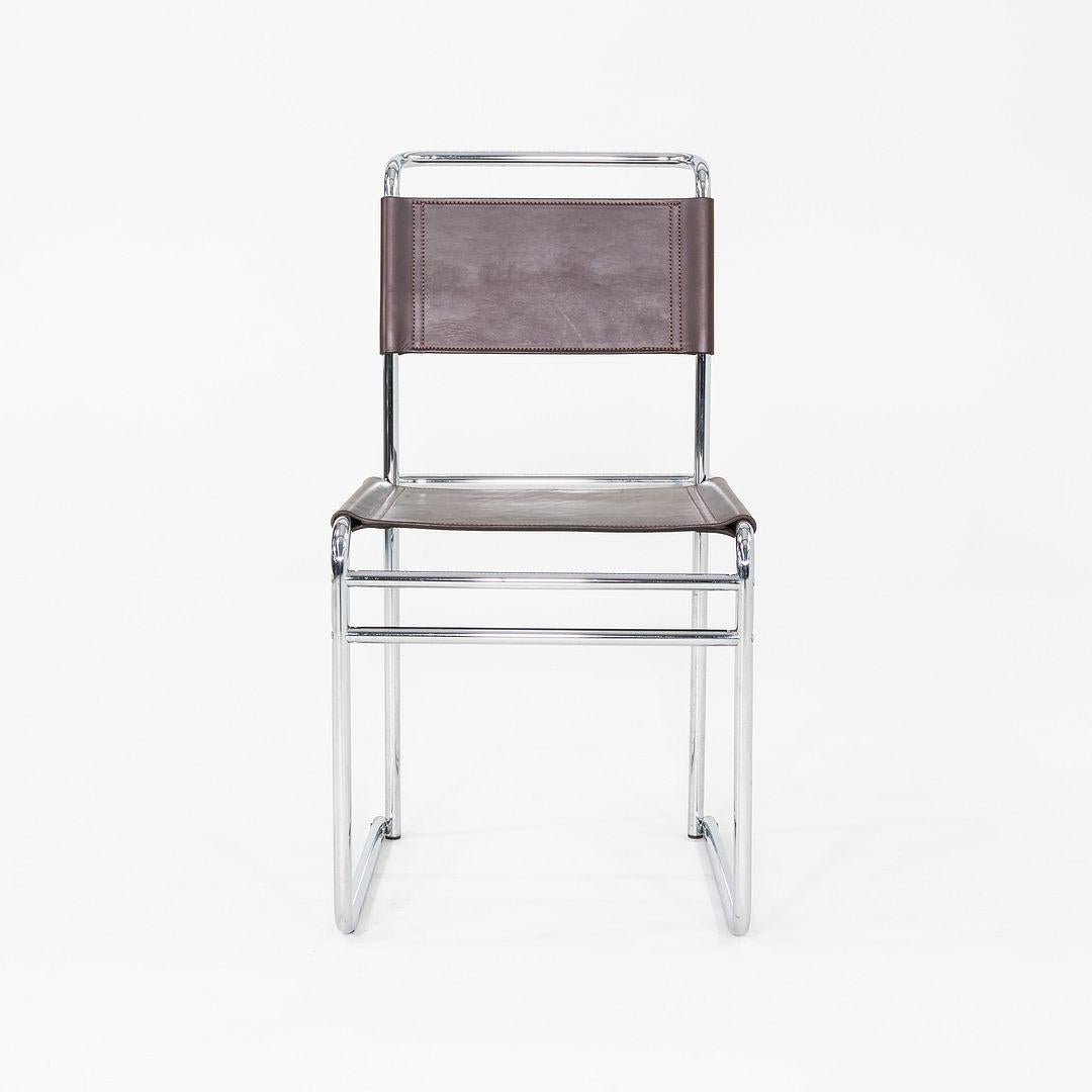 italien 1970s Set of Six Marcel Breuer B5 / B40 Dining Side Chairs with Brown Leather (Ensemble de six chaises de salle à manger Marcel Breuer B5 / B40 en cuir brun) en vente