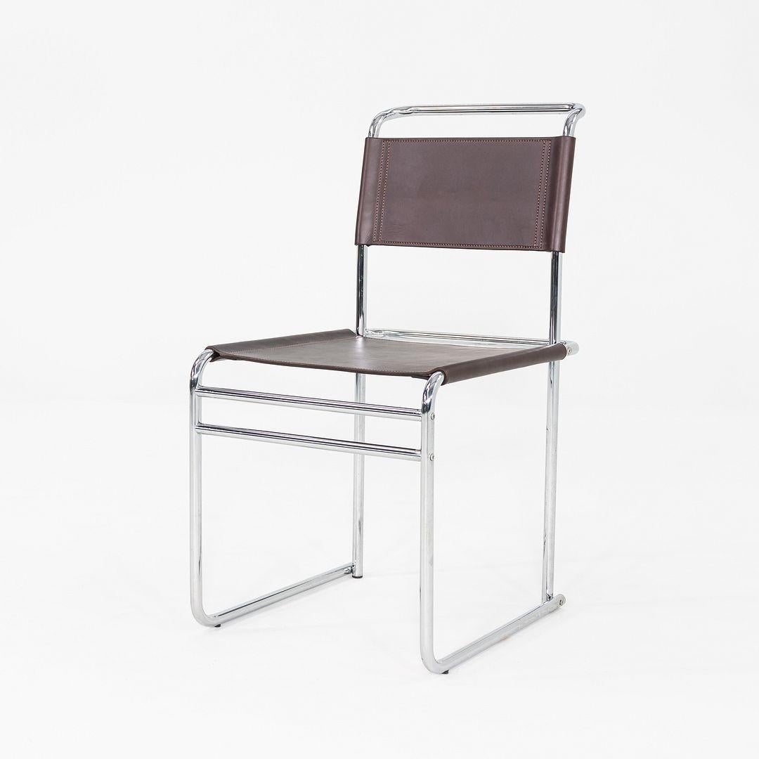 1970s Set of Six Marcel Breuer B5 / B40 Dining Side Chairs with Brown Leather (Ensemble de six chaises de salle à manger Marcel Breuer B5 / B40 en cuir brun) Bon état - En vente à Philadelphia, PA