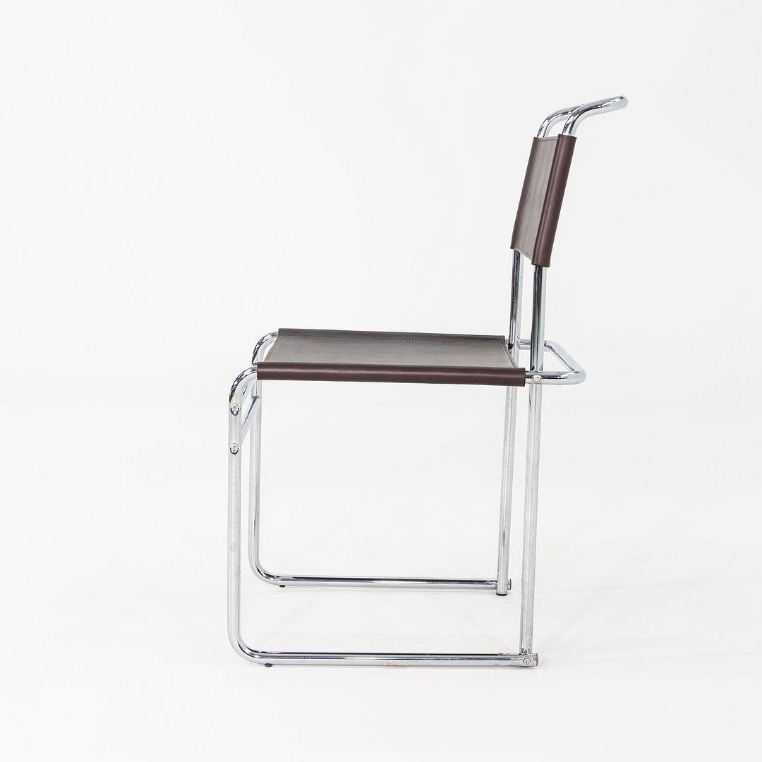 Fin du 20e siècle 1970s Set of Six Marcel Breuer B5 / B40 Dining Side Chairs with Brown Leather (Ensemble de six chaises de salle à manger Marcel Breuer B5 / B40 en cuir brun) en vente
