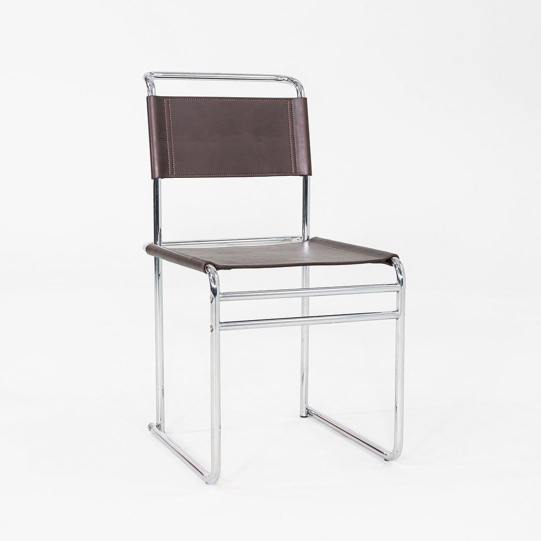 1970s Set of Six Marcel Breuer B5 / B40 Dining Side Chairs with Brown Leather (Ensemble de six chaises de salle à manger Marcel Breuer B5 / B40 en cuir brun) en vente 2