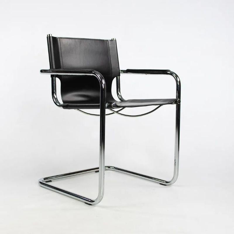 Zum Verkauf steht ein Satz von sechs MG5 Visitor Esszimmerstühlen, entworfen von Mart Stam und hergestellt von Matteo Grassi in Italien. Es handelt sich um eine wunderschöne Originalgarnitur mit dicker Gürtelleder-Polsterung und hochwertigen