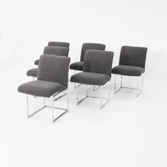 1970s Set of Six Milo Baughman for Thayer Coggin Thin Frame Dining Chairs