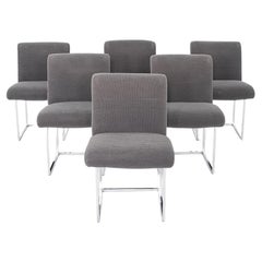 1970s Set of Six Milo Baughman for Thayer Coggin Thin Frame Dining Chairs