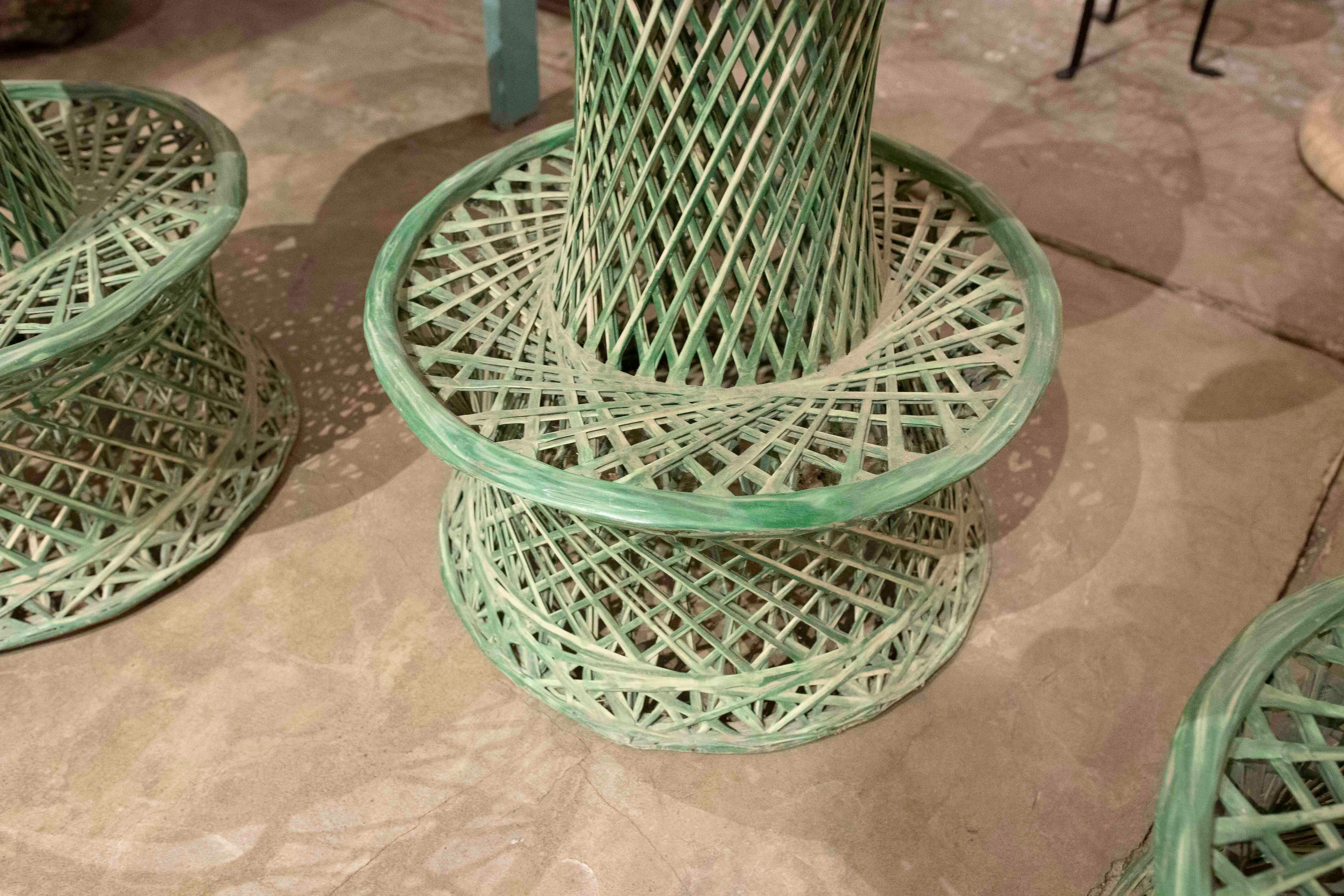 1970s Set of Three Green Resin High Bar Stools For Sale 5