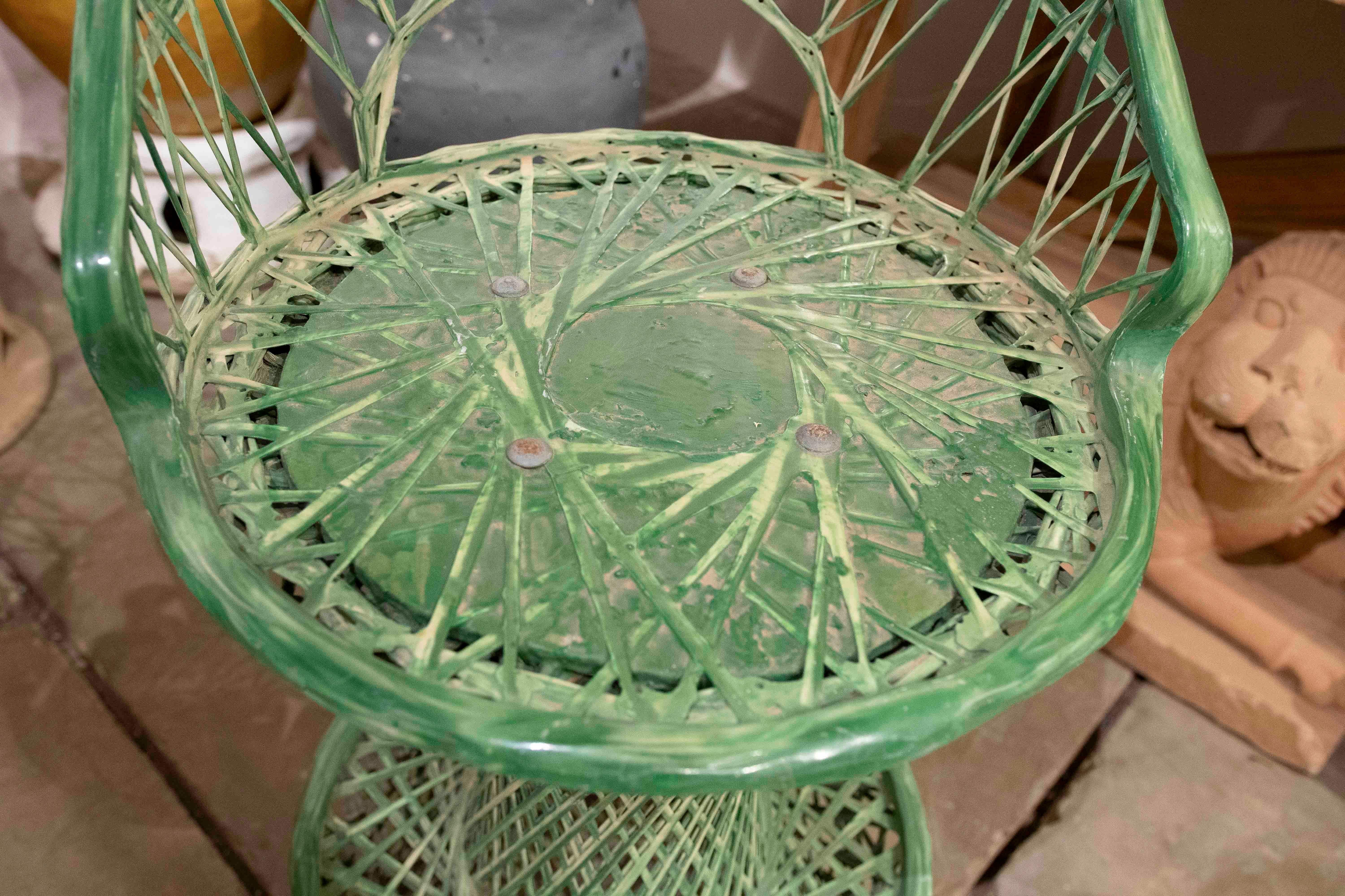 1970s Set of Three Green Resin High Bar Stools For Sale 12