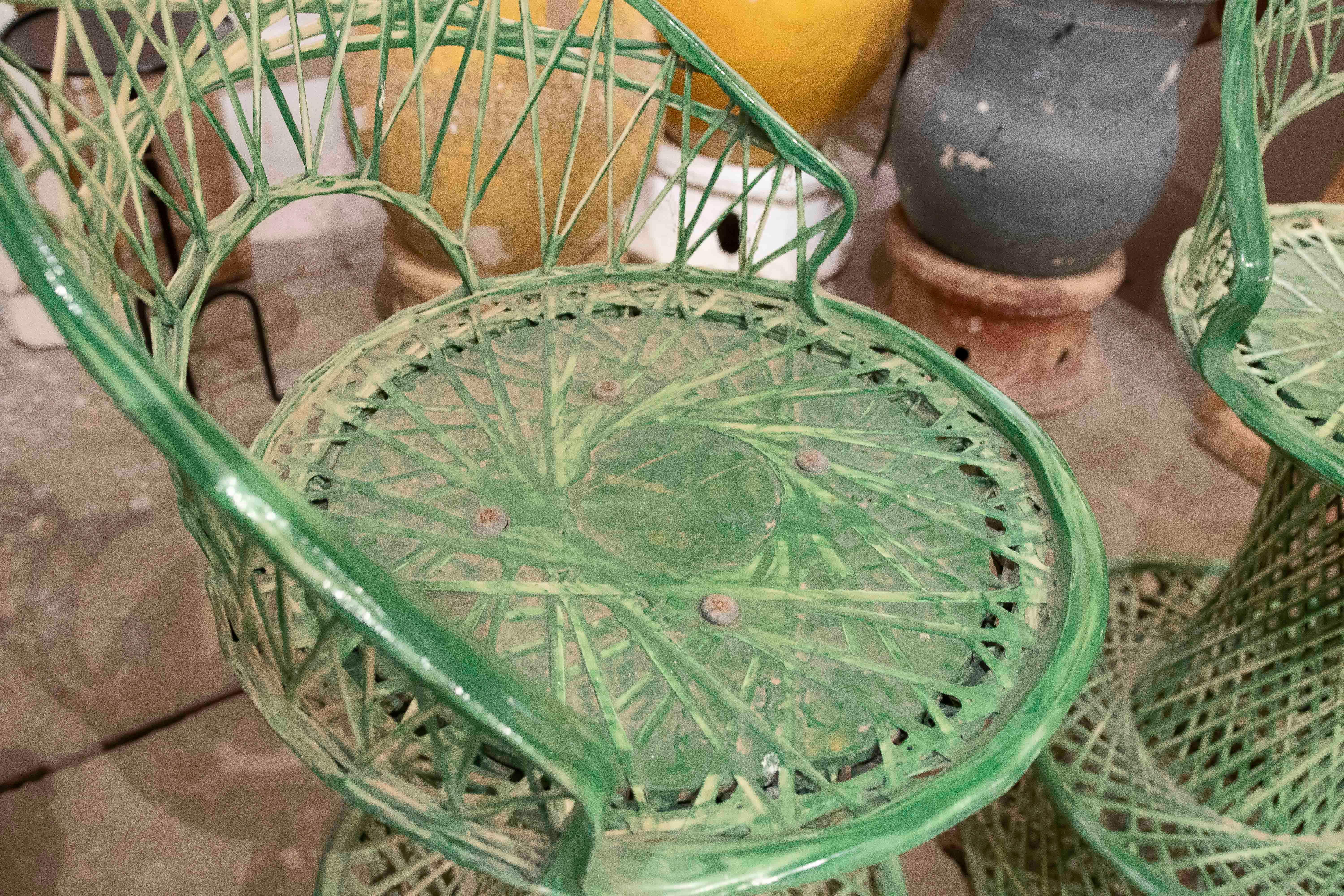 1970s Set of Three Green Resin High Bar Stools For Sale 13