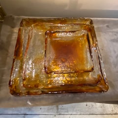 1970s Set of Three Mid-Century Modern Murano Glass Stackable Trays by Mazzega