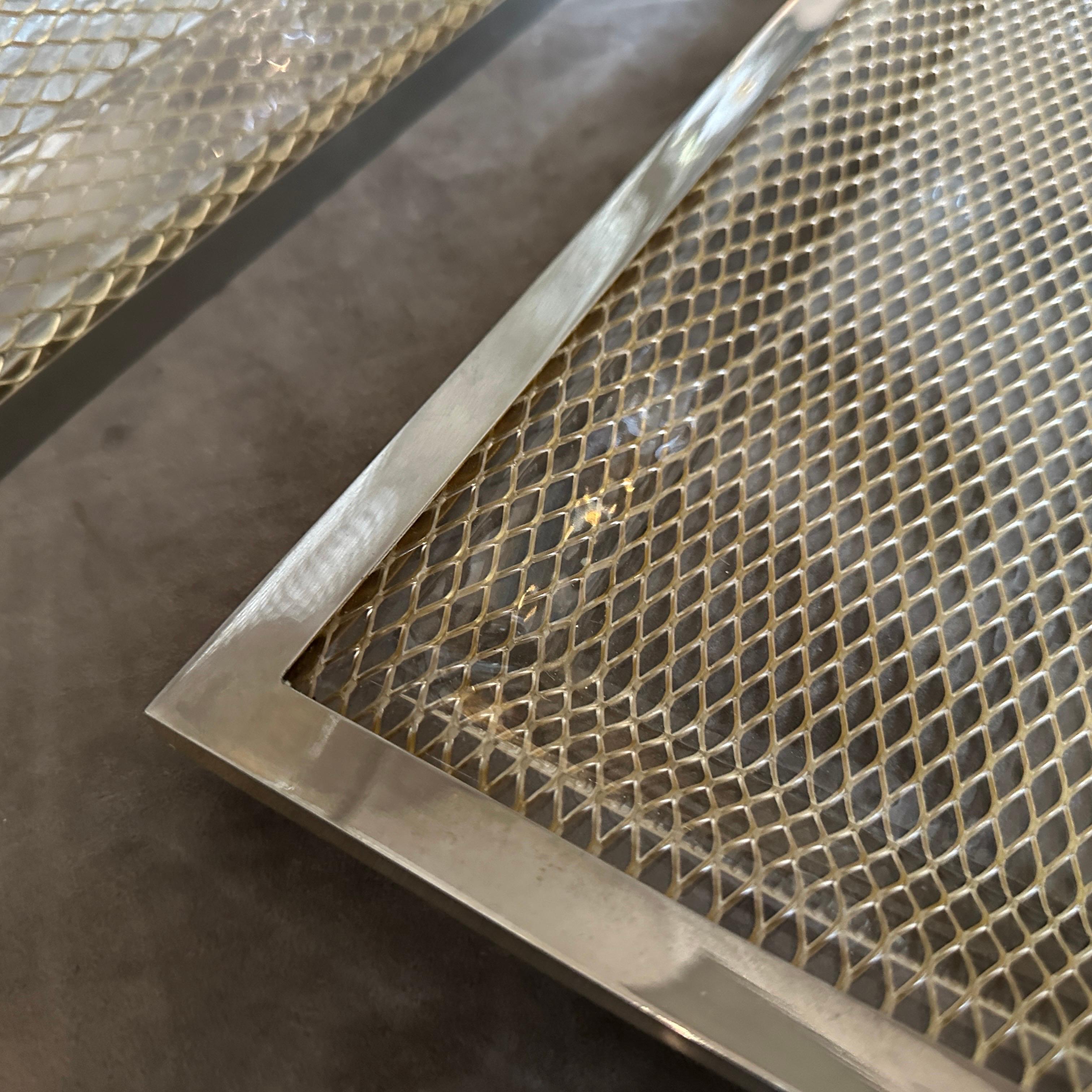 1970s Set of Three Modern Brass and Lucite Trays in the style of Dior Home For Sale 7