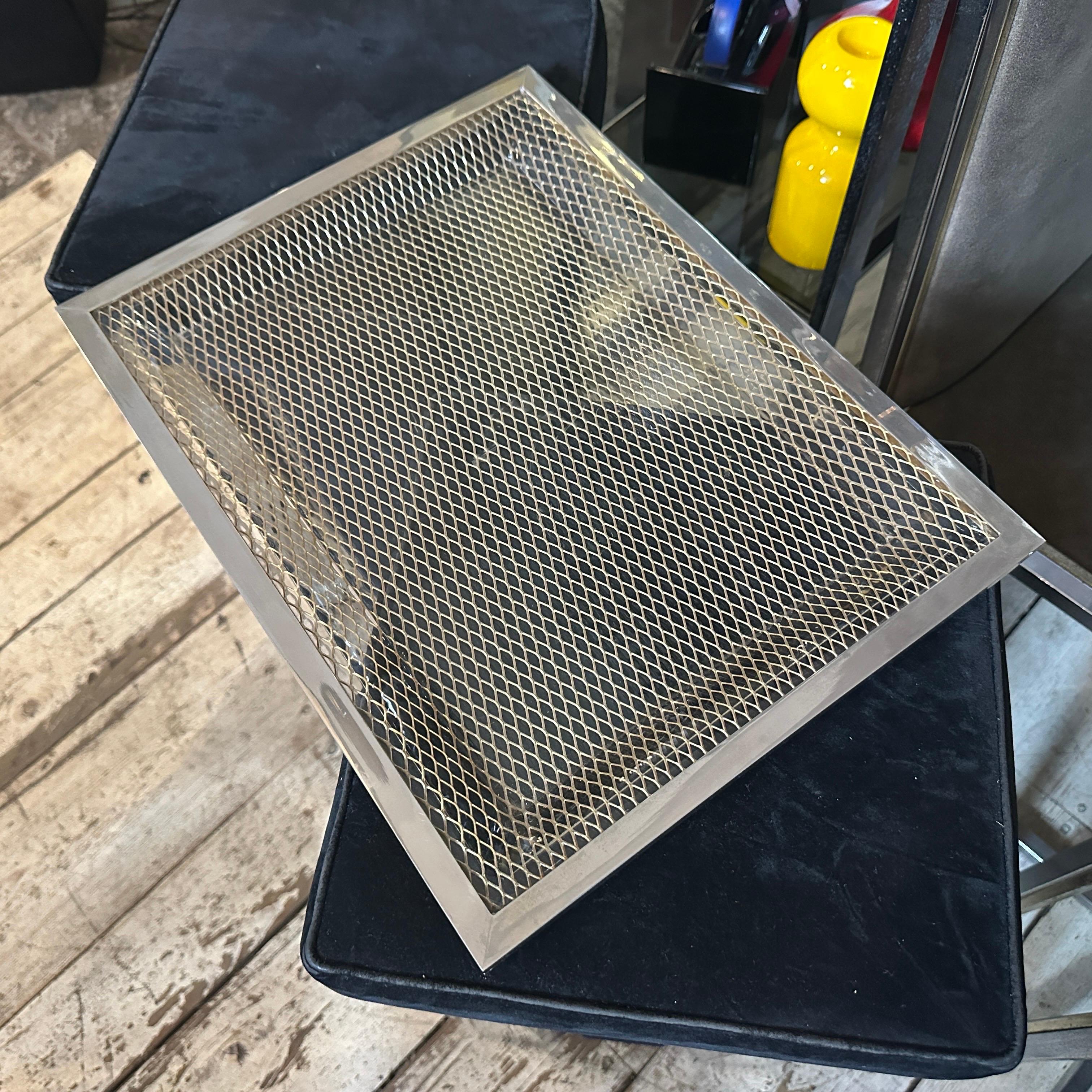 1970s Set of Three Modern Brass and Lucite Trays in the style of Dior Home For Sale 1