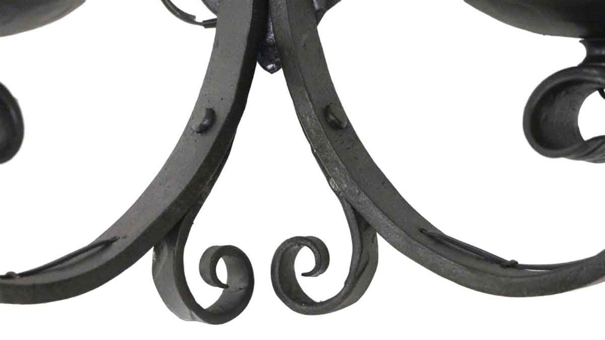 1970s Set of Three Wrought Iron Gothic Sconces with Red Candlesticks In Good Condition In New York, NY