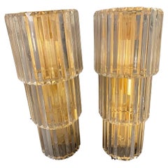 1970s Set of two Gaetano Sciolari Mid-Century Modern Huge Wall Sconces