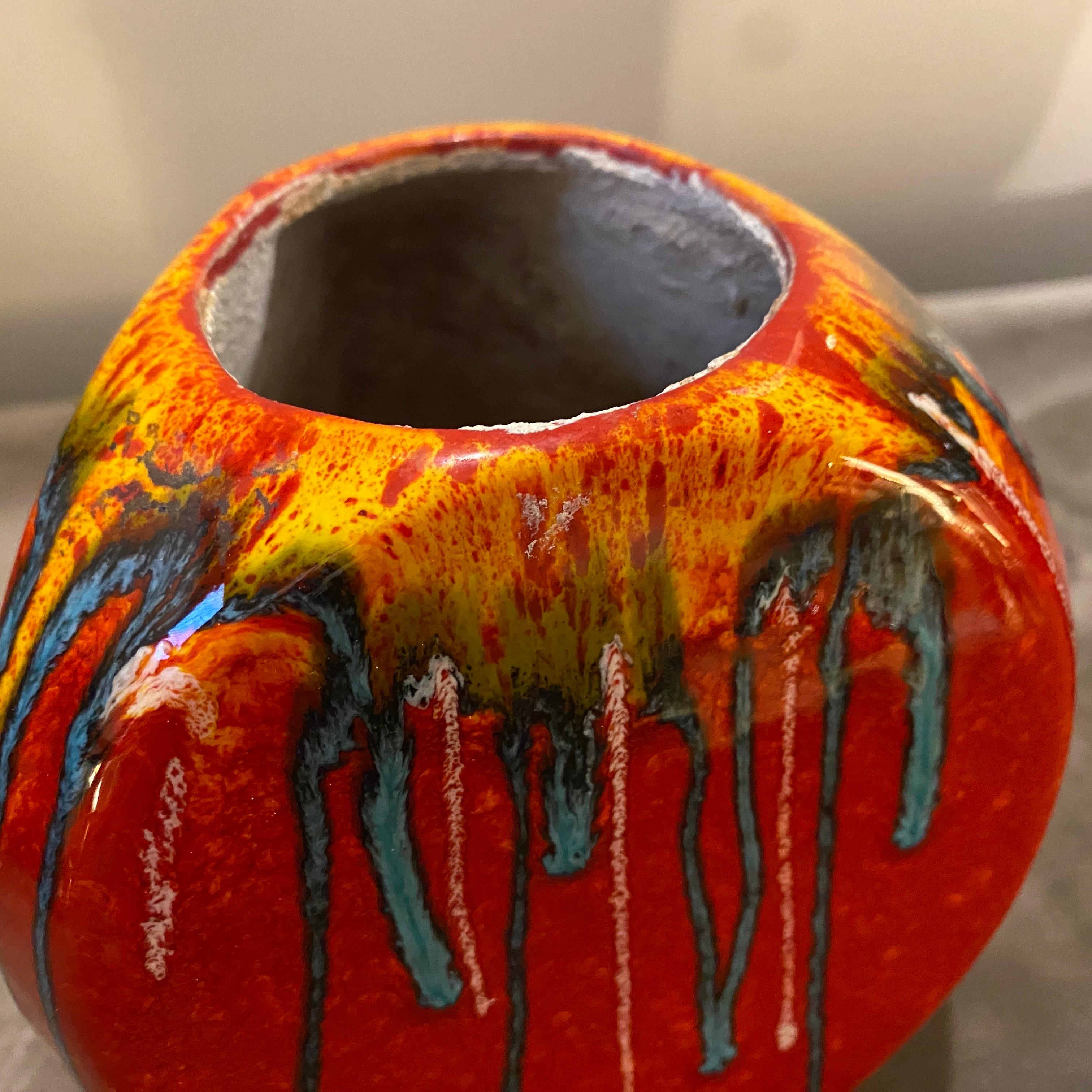 1970s Set of Two Mid-Century Modern Polychrome Ceramic Vases by Bertoncello 2
