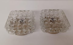 1970er Satz von zwei restaurierten und Rewired dänischen Glasflaschenhalterungen