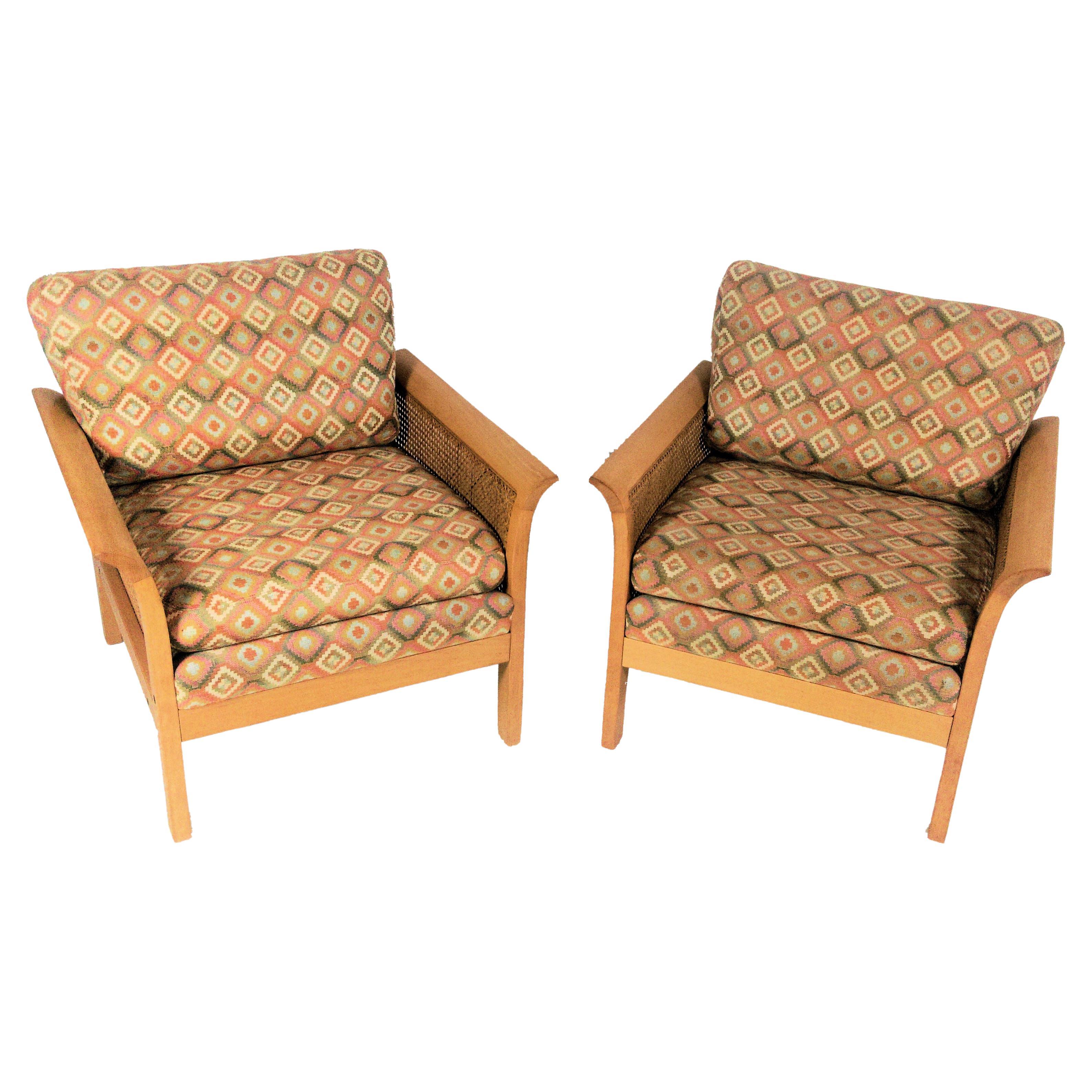 1970er Set aus zwei schwedischen Arne Norell Rotang Lounge Stühlen von Norell