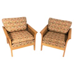 1970s Set of Two Swedish Arne Norell Rotang Lounge Chairs by Norell