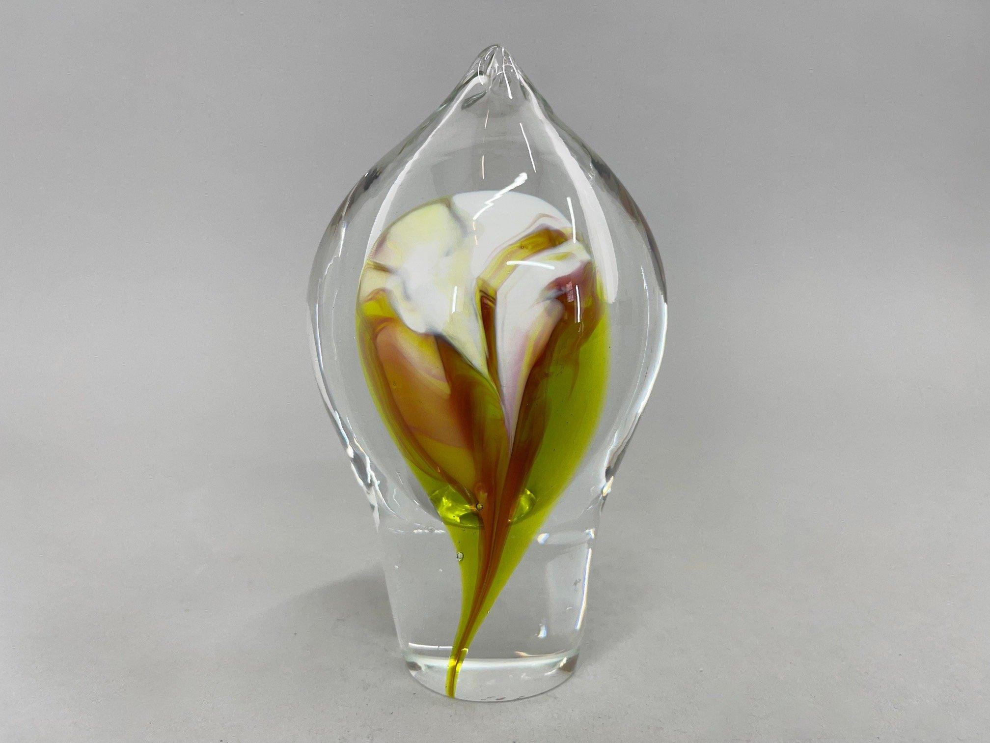 Art Glass 1970's Set of Vase and Ashtray by Jiri Suhajek, Czechoslovakia For Sale