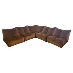 1970s Seven Salotti 'Zozo' Vintage Modular 5 Pieces Sectional Sofa