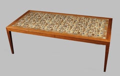 1970s Severin Hansen Rosewood Coffee Table with Royal Copenhagen Tiles