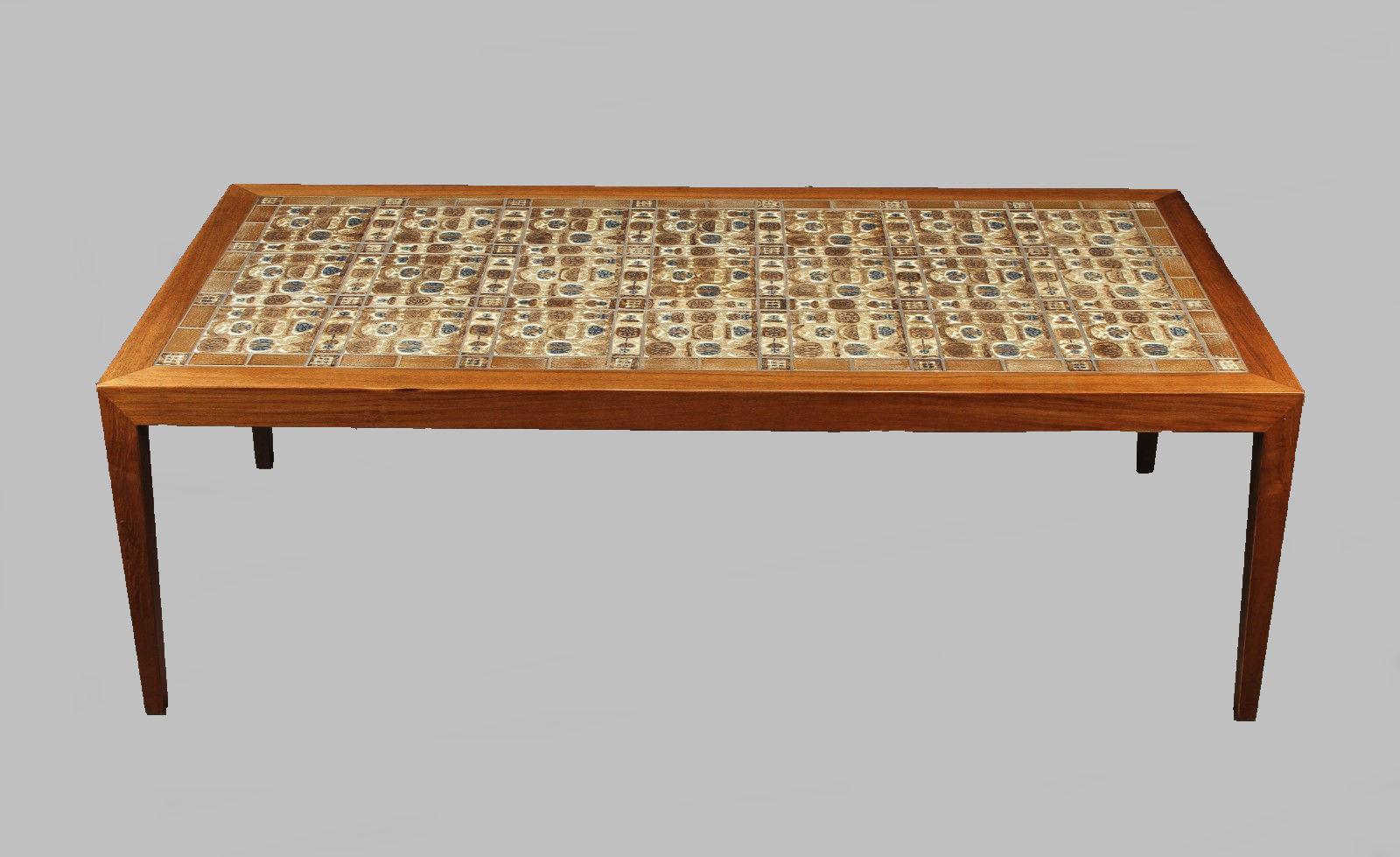 Scandinavian Modern 1970s Severin Hansen Rosewood Coffee Table with Royal Copenhagen Tiles