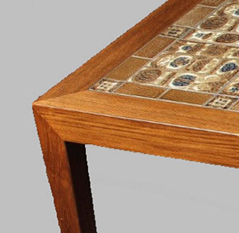 Danish 1970s Severin Hansen Rosewood Coffee Table with Royal Copenhagen Tiles