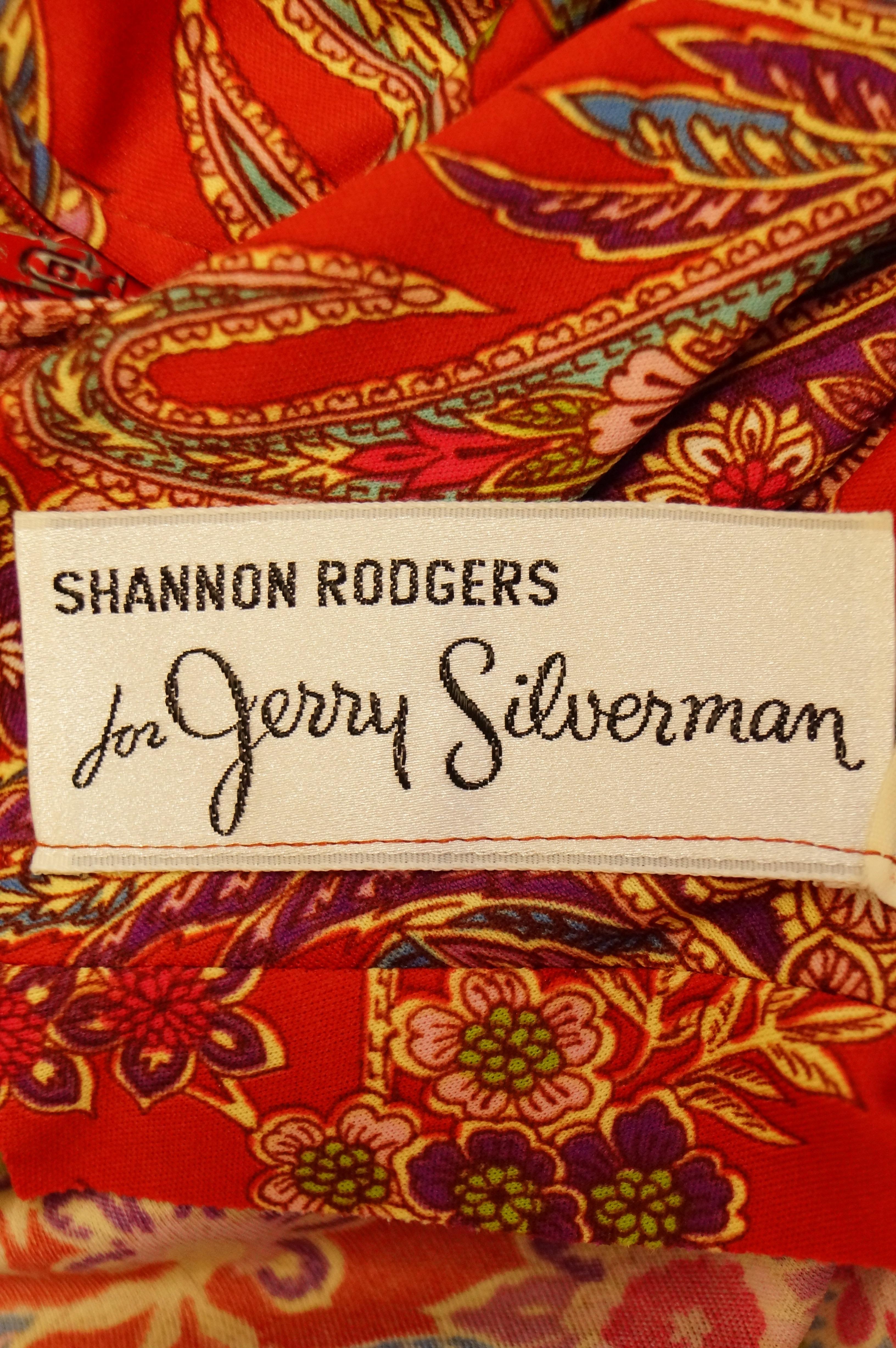 1970s Shannon Rodgers for Jerry Silverman Red Aesthetic Maxi Dress For Sale 5